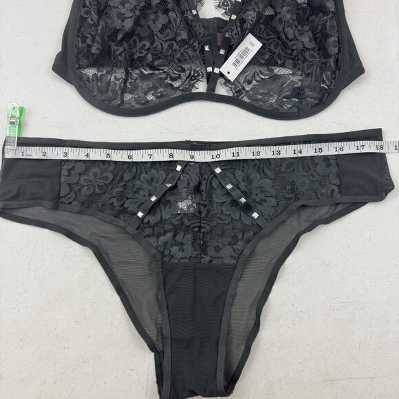 NWT 38H/ 1X Adore Me Emmeline Unlined Plus Bra Panty Set Plus Size Sexy Lingerie - Picture 11 of 13